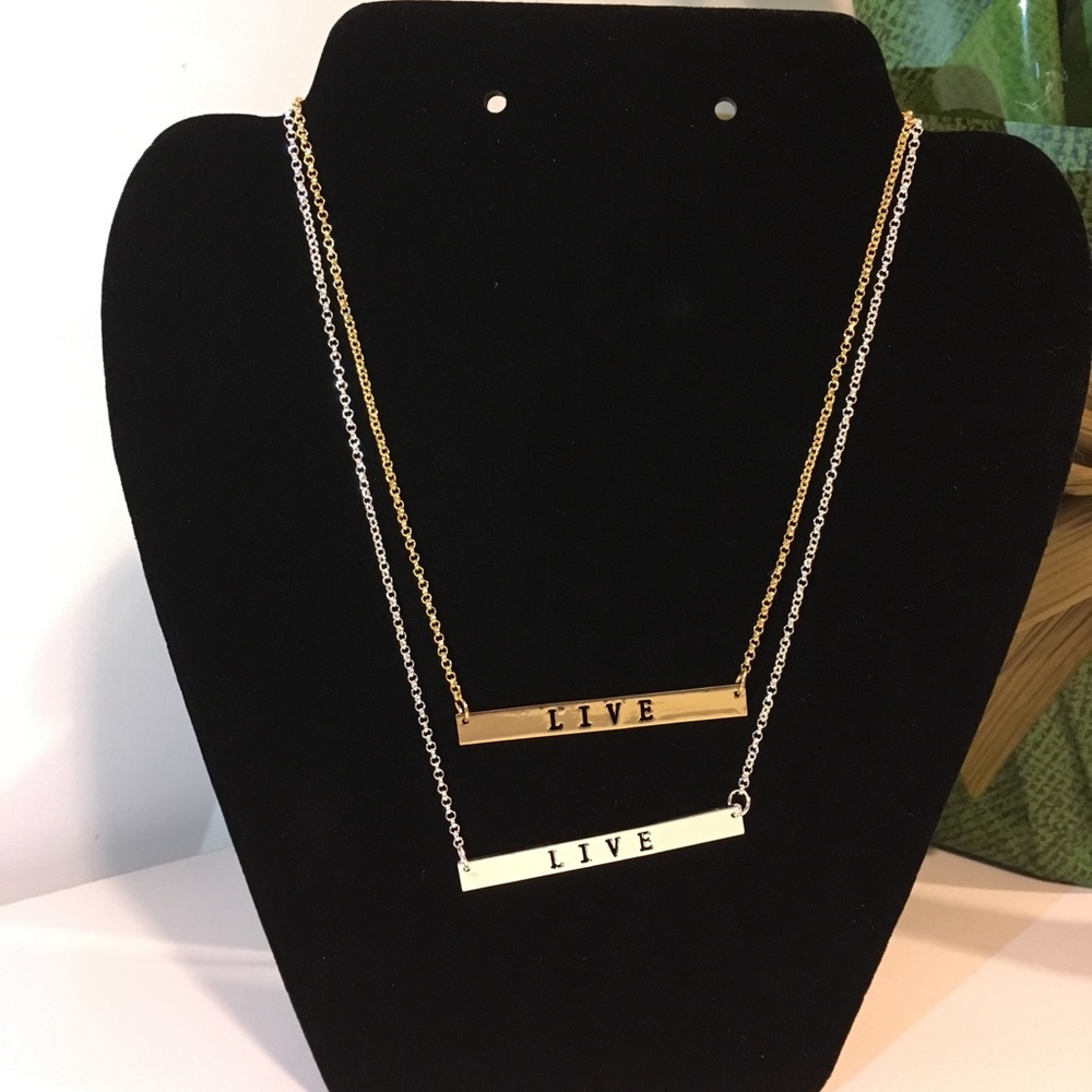 Inspirational Bar Quote Live Necklace